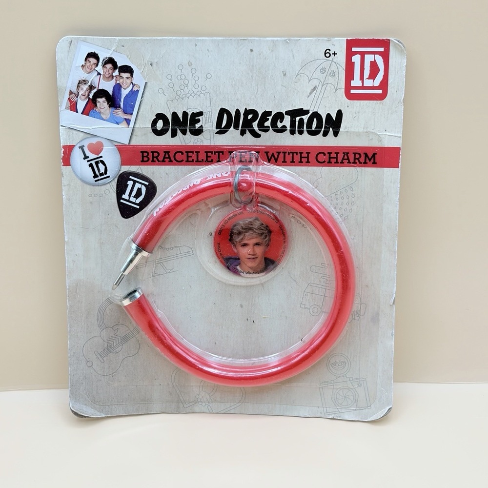 One Direction Nial Red Bracelet Pen With Charm Collectible 2013 New